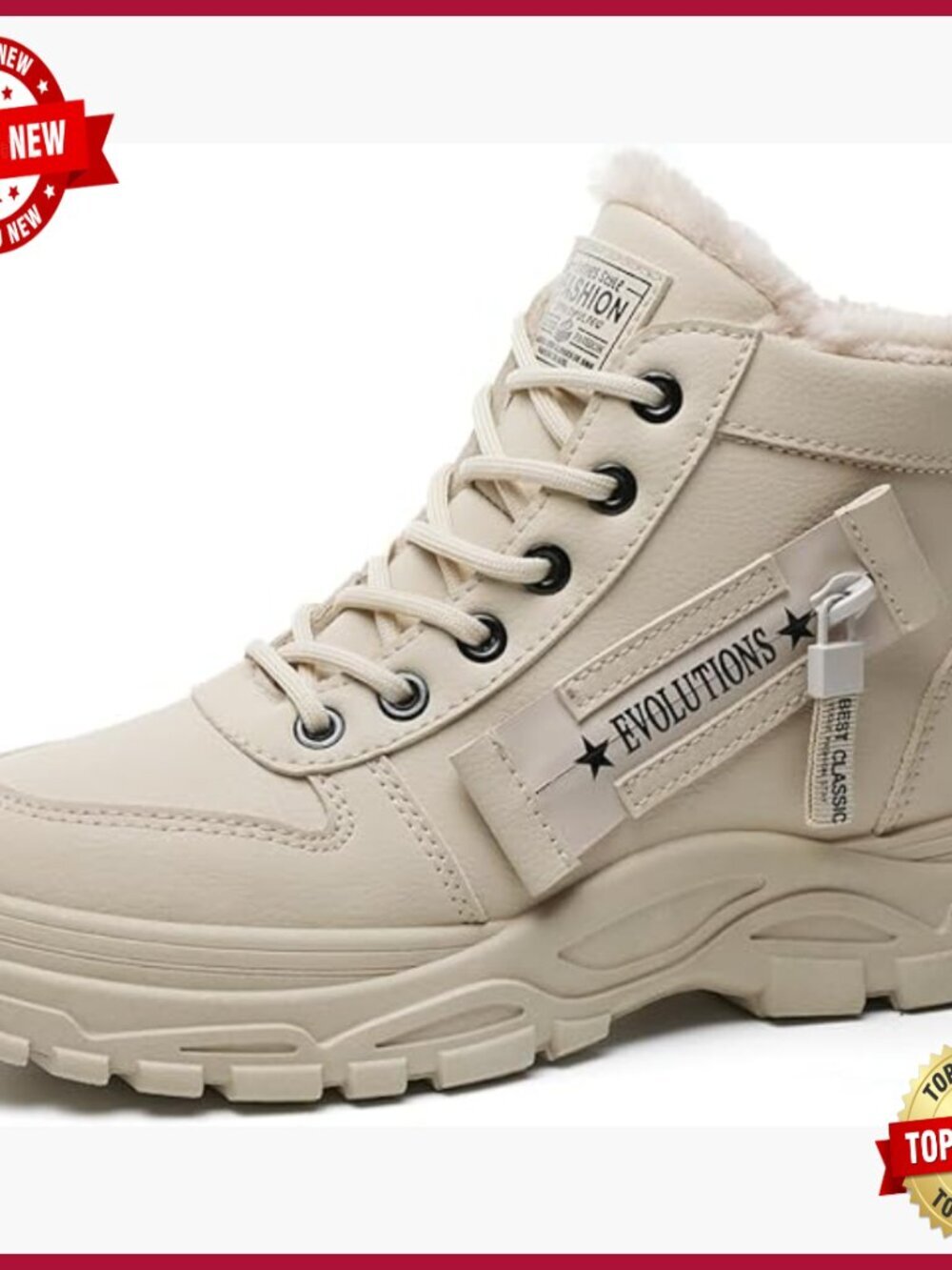 Fur Lined Winter Snow Boots Waterproof Ankle Booties Anti Slip Outdoor Shoes